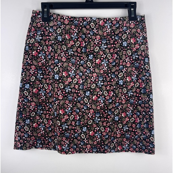 LOFT Ann Taylor Multicolor Floral Velvet Stretch Skirt Double Lining Womens 2 - Picture 1 of 8